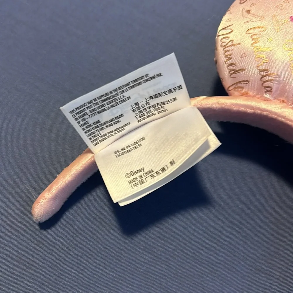 Pink satin Authentic Disney princess mouse ears with gold crown - Picture 8 of 9